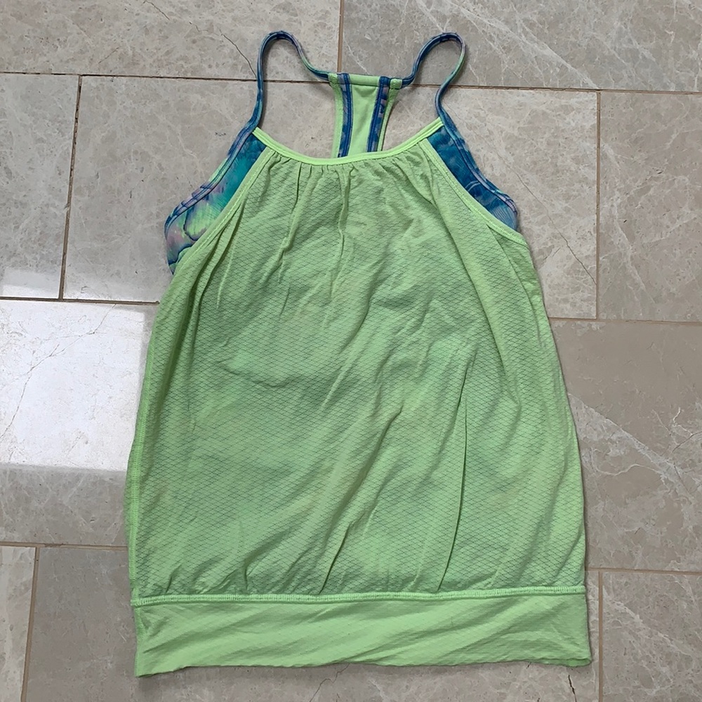 ivivva green (built in bra) tanktop; girls size 10